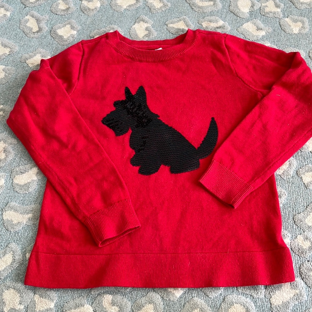 Gap Kids medium sequin Scottie dog sweater